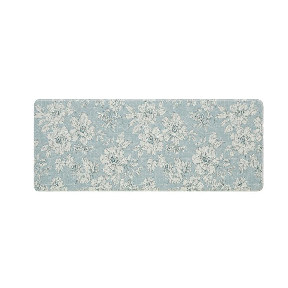 Laura Ashley Blue PVC Anti-Fatigue Comfort Mat 60" x 17.5"