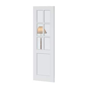 24 in. x 80 in. 6-Lite Tempered Clear Glass and Solid Core Manufacture Wood White Primed Interior Door Slab