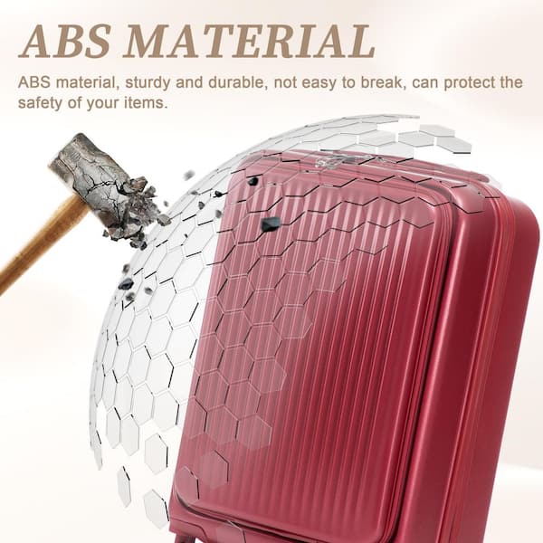 Noble House Lexair 2-Piece Red ABS Hardside Spinner Luggage Set