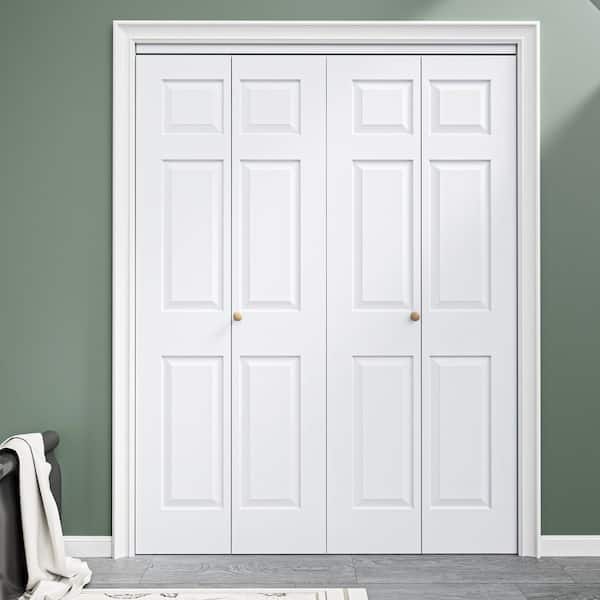 ARK DESIGN 60 in. x 80 in. 6 Panel Hollow Core MDF White Primed ...