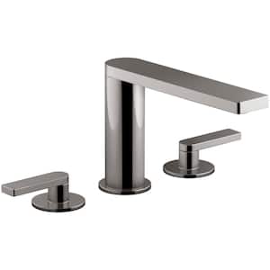 Composed 2-Handle Deck Mount Roman Tub Faucet with Lever Handles in Titanium