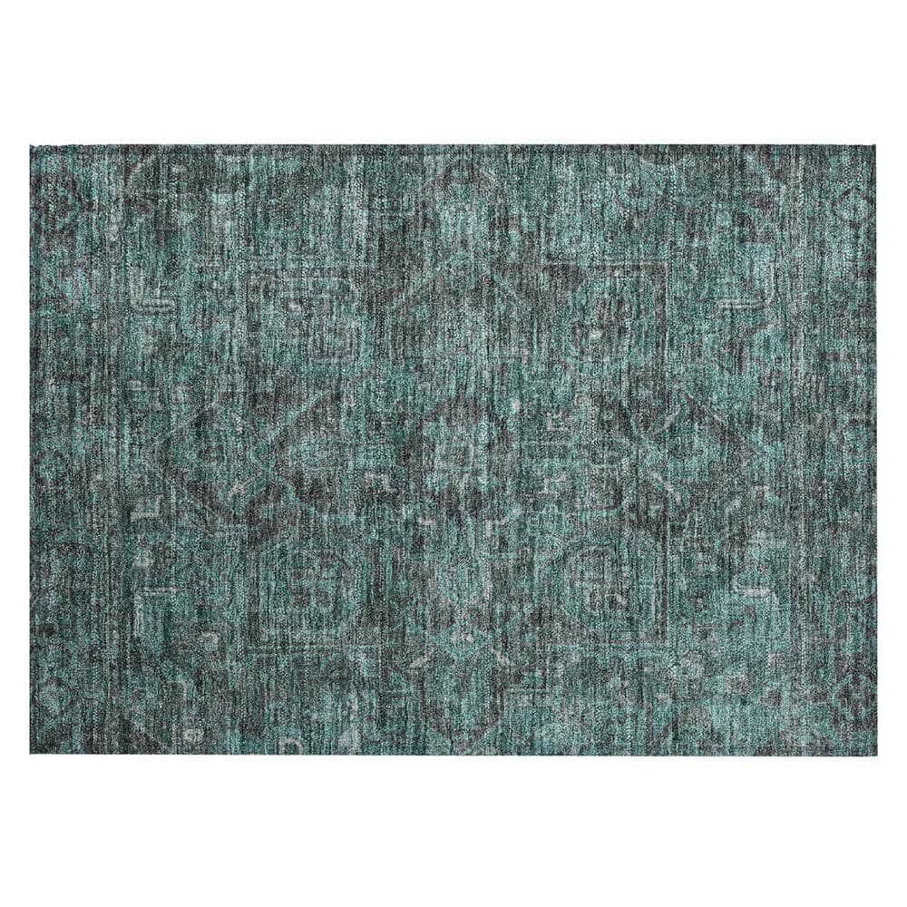 Turquoise 2 ft. x 3 ft. Woven Oriental Rectangle Indoor/Outdoor Area Rug price history on PriceWatchPro