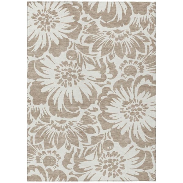 Addison Rugs Chantille ACN551 Taupe 2 ft. 6 in. x 3 ft. 10 in. Machine Washable Indoor/Outdoor Geometric Area Rug