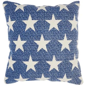 Lifestyles Navy 20 in. x 20 in. Throw Pillow