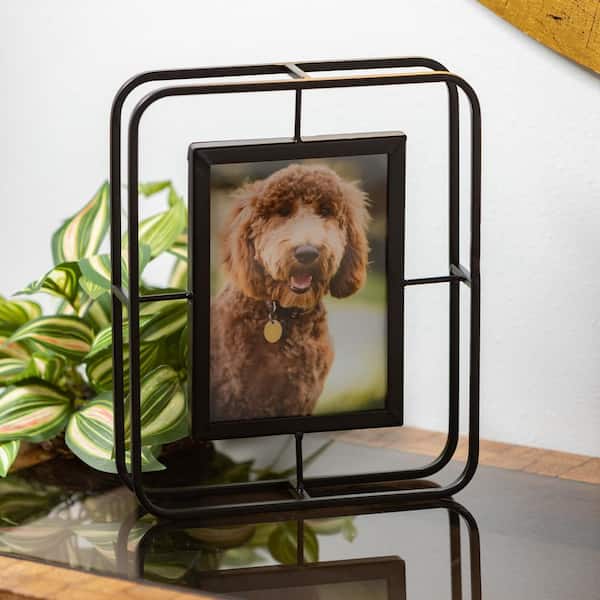 Black and White Grid 4X6 Picture Frames Checkered Plaid Wooden Standing  Photo Frames Small Desk Tabletop Picture Frame for Family Office Baby  Photos
