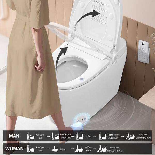 UKISHIRO Smart Bidet Toilet with Auto-Open Lid, Heated Seat, and Deodorizing - CLB23A18