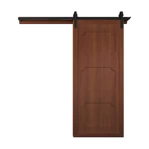 30 in. x 84 in. The Harlow III Terrace Wood Sliding Barn Door with Hardware Kit in Stainless Steel