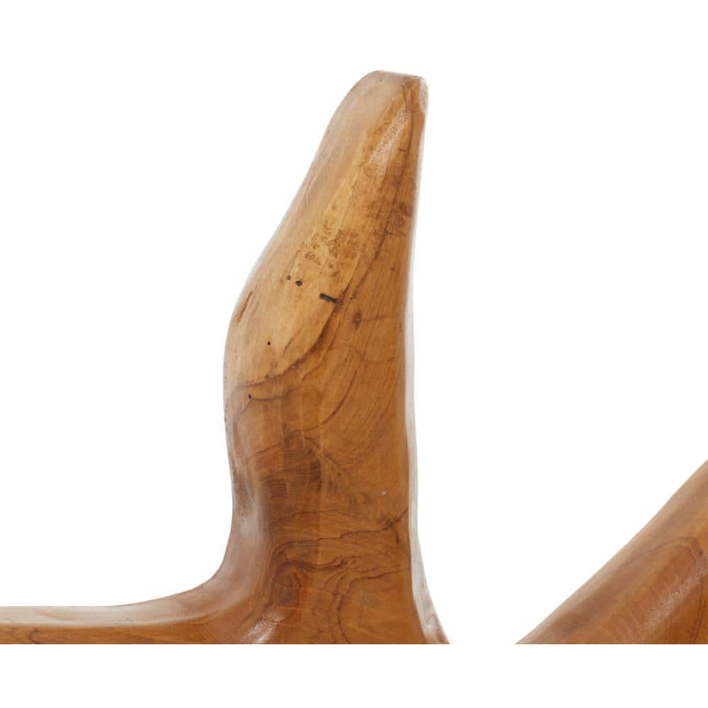 Coastal Teak Wood Sculpture Set, 17" Brown