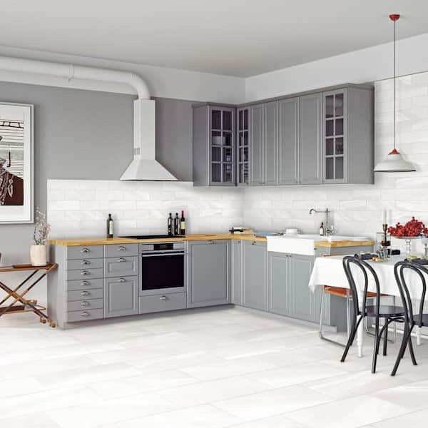 Seville White Matte 3.75 in. x 12 in. Porcelain Floor and Wall Tile (6.25 sq. ft./Case)