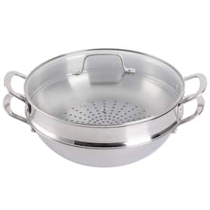 Castelle 12 in. Stainless Steel Everyday Frying Pan with Steamer and Lid