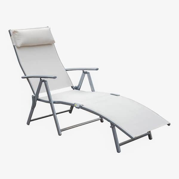 Reviews For Outsunny Silver Steel, Outdoor Folding Chaise Lounge Chair Reviews