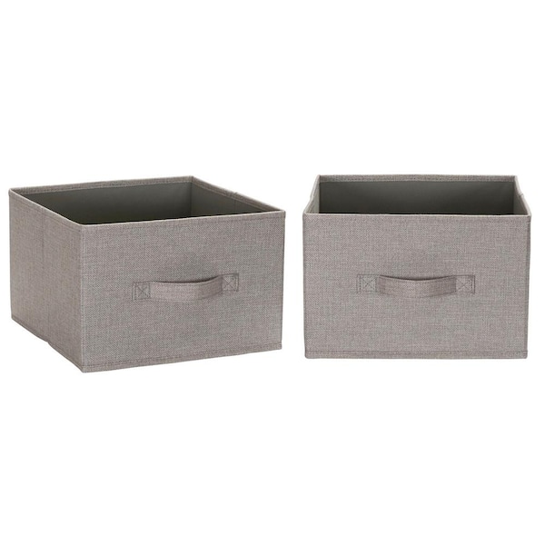 HOUSEHOLD ESSENTIALS 7.75 in. x 11.75 in. x 11.75 in. Gray Canvas Closet Drawer Organizer