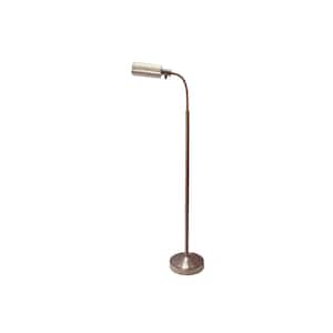 61 in. 30 LED Nickel Finish Natural Daylight LED Dimmable Cordless Swing Arm Floor Lamp