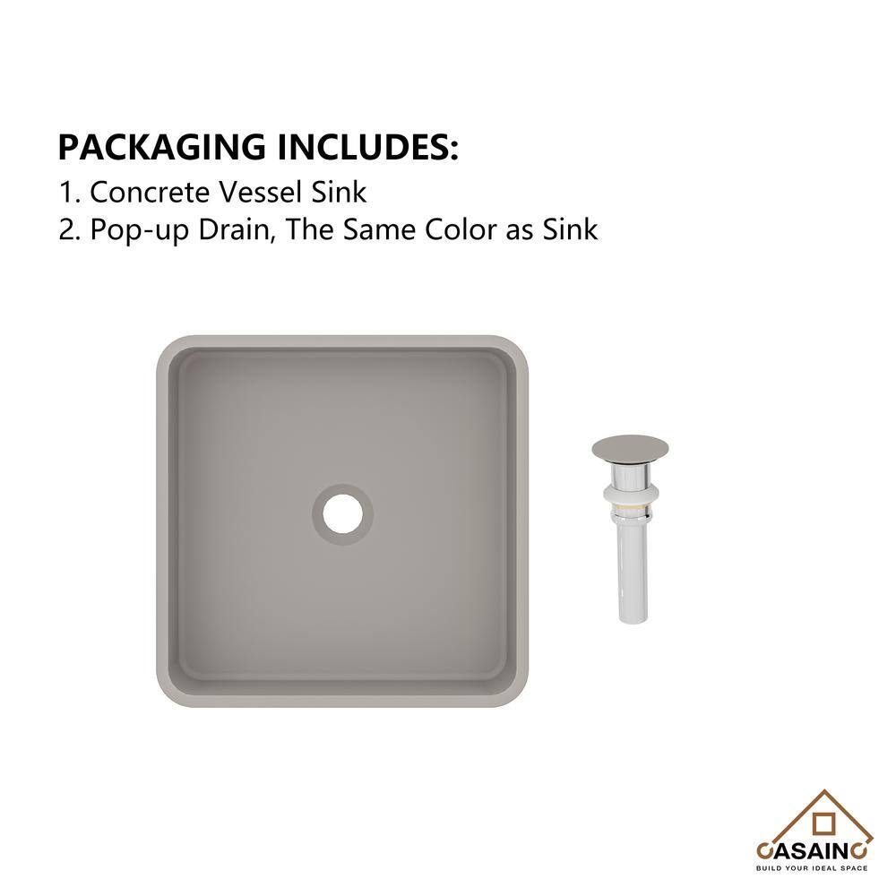 Taupe Clay 15.35'' Ceramic Square Above-Counter Bathroom Sink