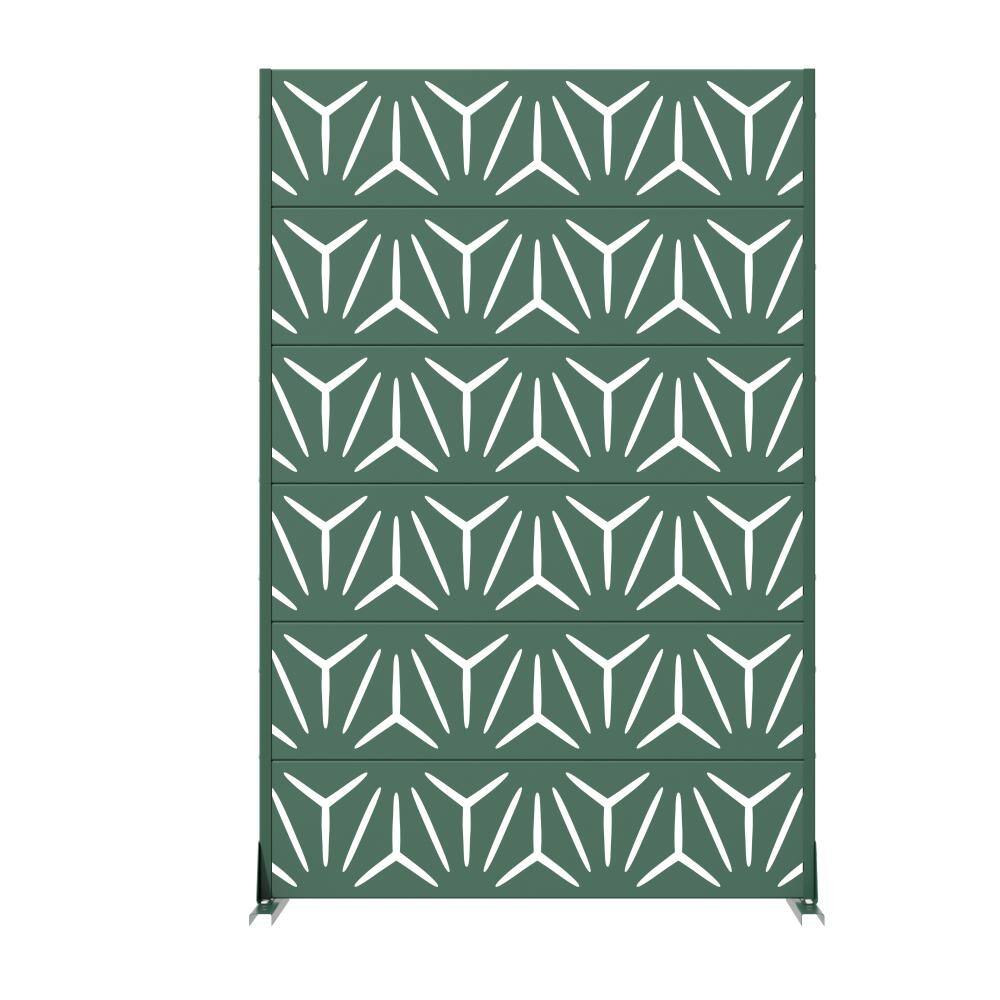 72 in. H x 47 in. W Outdoor Forest Green Galvanized Steel Decorative Garden Fence Privacy Screen price history on PriceWatchPro