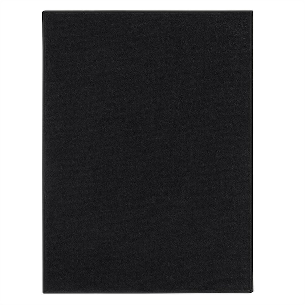 Ottomanson Utility Collection Waterproof Non-Slip Rubberback Solid 2x3 Indoor/Outdoor Entryway Mat, 2 ft. x 3 ft., Black