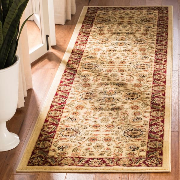 Lyndhurst Ivory/Red 2 ft. x 16 ft. Geometric Antique Border Runner Rug