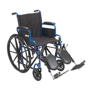 20 in. Blue Streak Wheelchair with Flip Back Desk Arms and Elevating Leg Rests