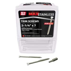 #7 x 2-1/4 in. 305 stainless Steel Star Drive White Painted Trim Head Wood Screws 1 lb. Box