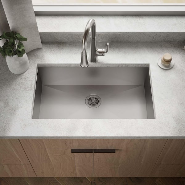 Lyric 33 in. Stainless Steel 18-Gauge Undermount Single Bowl Kitchen Sink