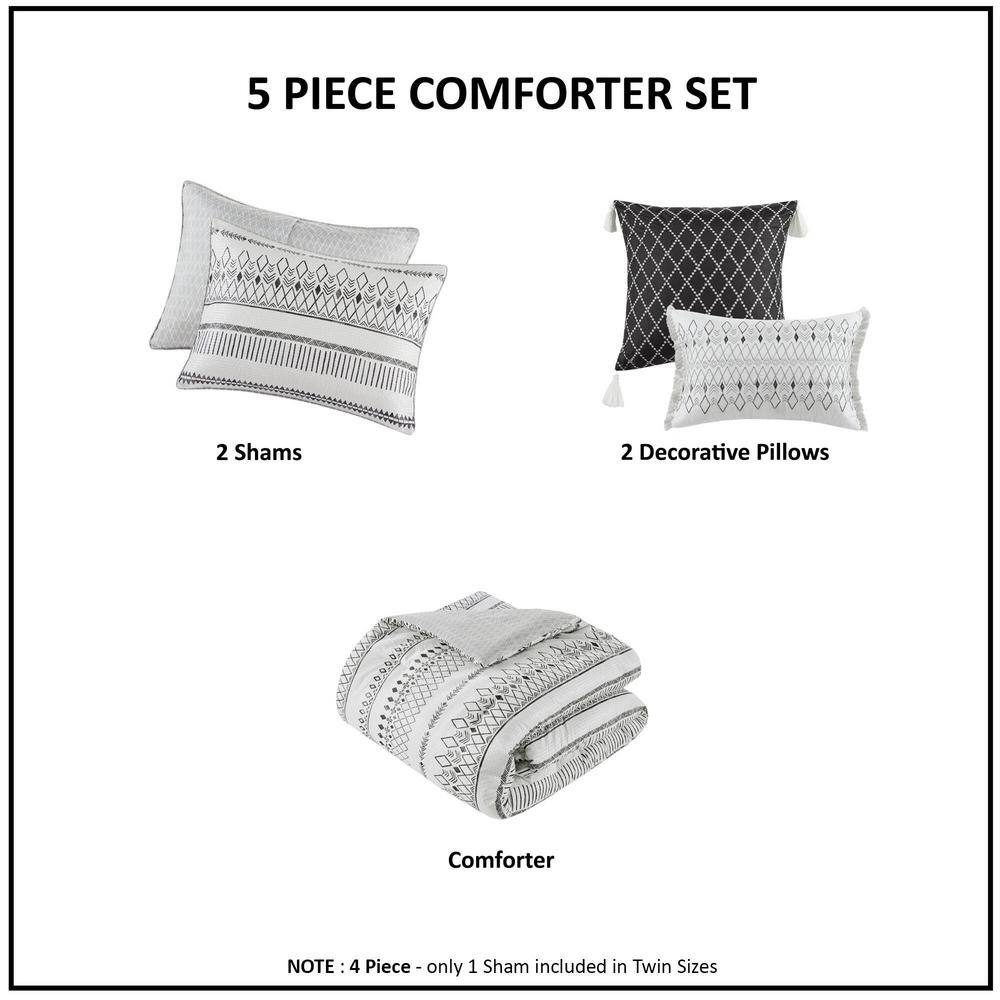 King Blue Microfiber Reversible Comforter Set with Decorative Pillows