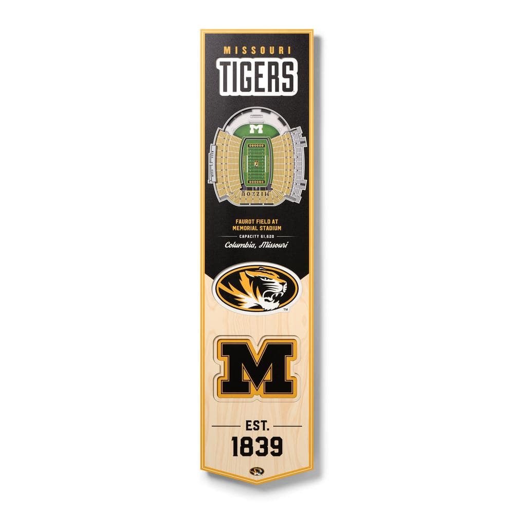 YouTheFan NCAA Missouri Tigers Wooden x 32 3D Stadium Banner Decorative  Sign -Faurot Field at Memorial Stadium 0952060 The Home Depot