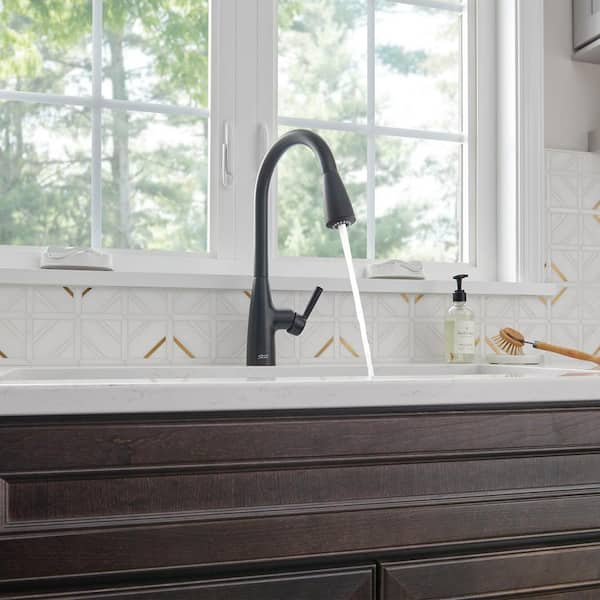 Fairbury 2S Single-Handle Pull-Down Sprayer Kitchen Faucet in Matte Black