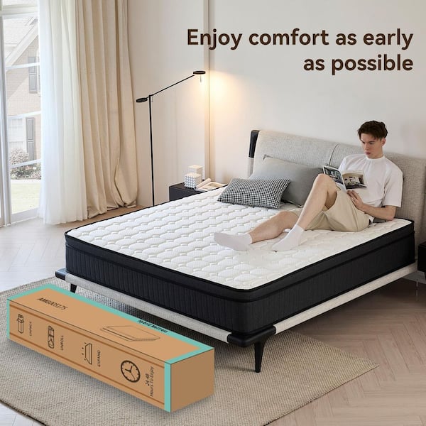 Full Size Hybrid Mattress 10 in., Medium Firm Mattress with Gel Memory Foam, Individually Pocket Coils, CertiPUR-US