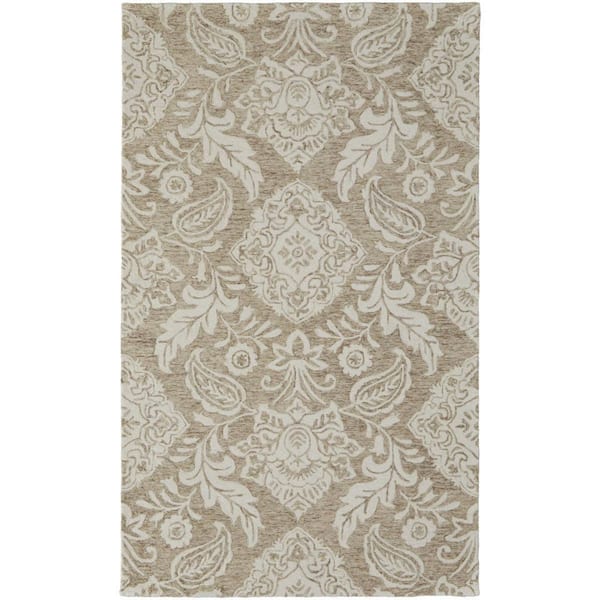 HomeRoots Tan, Ivory 10 ft. x 14 ft. Oriental Area Rug
