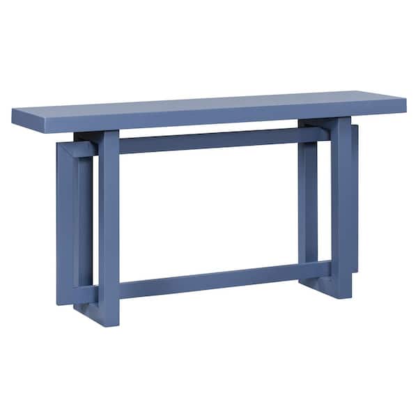 Polibi 59.10 in. Contemporary Navy-Blue Rectangle Wood Console Table for Entryway, Hallway, Living Room