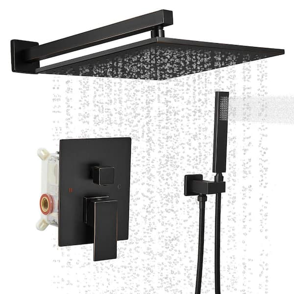 Single Handle 2-Spray Shower Faucet 2.5 GPM with 180° Swivel, Adjustable Flow Rate in Oil Rubbed Bronze
