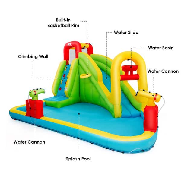 Costway Multi-Color Inflatable Water Slide Kids Bounce House