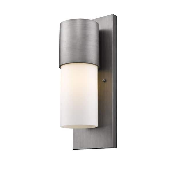 16 in. White Outdoor Hardwired Sconce with No Bulbs Included