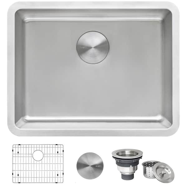Modena 23 in. Undermount SIngle Bowl 16-Gauge Stainless Steel Bar Prep Kitchen Sink with Gently Rounded Corners