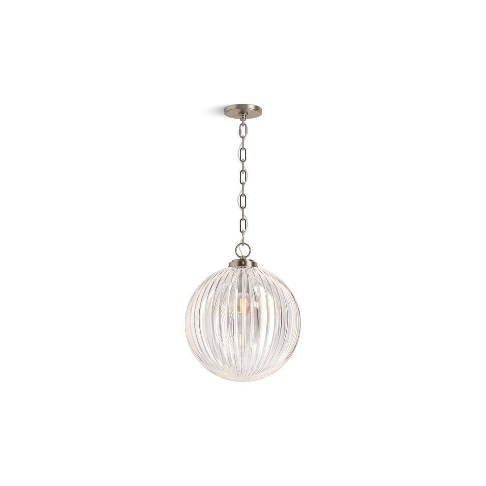 Embra Brushed Nickel 14" Glass Pendant Light