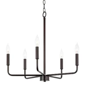 Camille 60-Watt 5-Light Oil-Rubbed Bronze Modern Chandelier, No Bulb Included