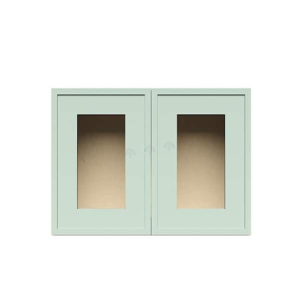 LIFEART CABINETRY Slim Shaker Assembled 24 in. W x 12 in. H x 12 in. D Wall Kitchen Cabinet in Green