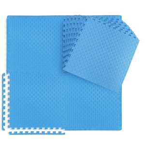 Blue 24 in. W x 24 in. L x 0.5 in. T EVA Foam Tatami Pattern Gym Flooring Mat (12 Tiles/Pack) (48 sq. ft.)