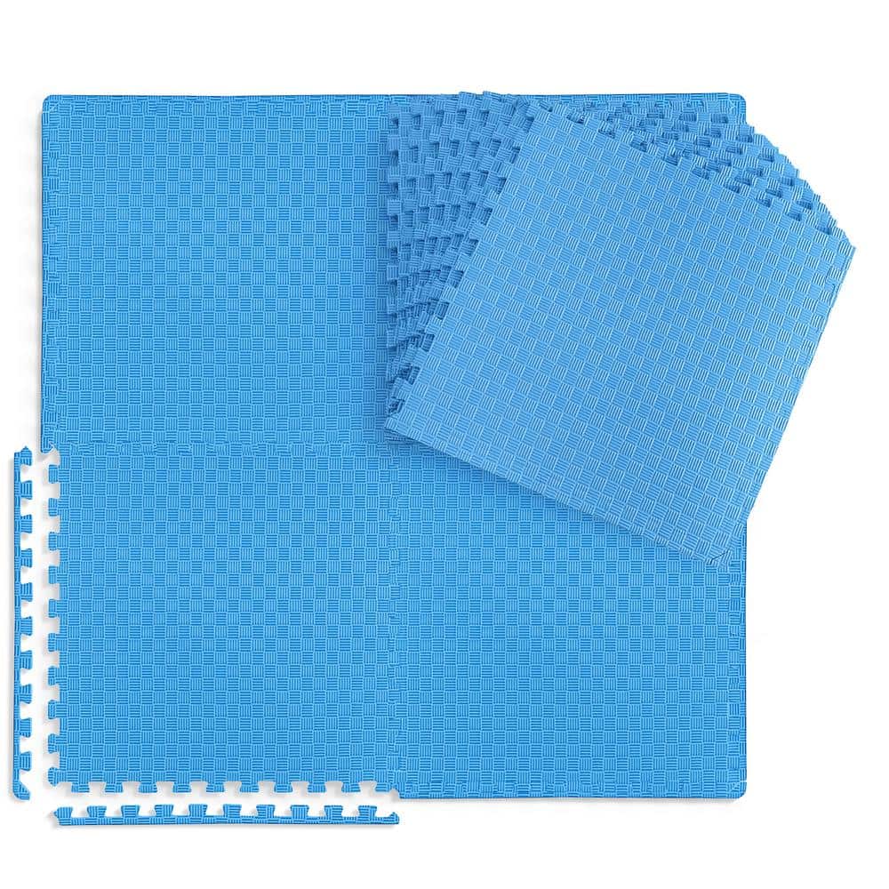 Blue 24 in. W x 24 in. L x 0.5 in. T EVA Foam Tatami Pattern Gym Flooring Mat (12 Tiles/Pack) (48 sq. ft.) price history on PriceWatchPro