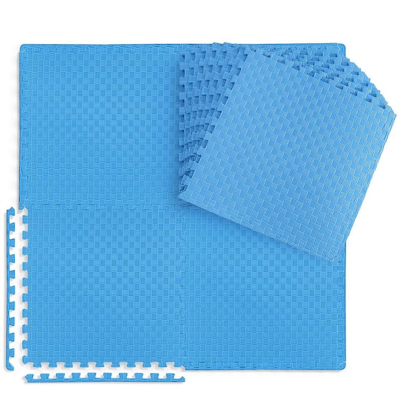 SAKAE Blue 24 in. W x 24 in. L x 0.5 in. T EVA Foam Tatami Pattern Gym Flooring Mat (12 Tiles/Pack) (48 sq. ft.)