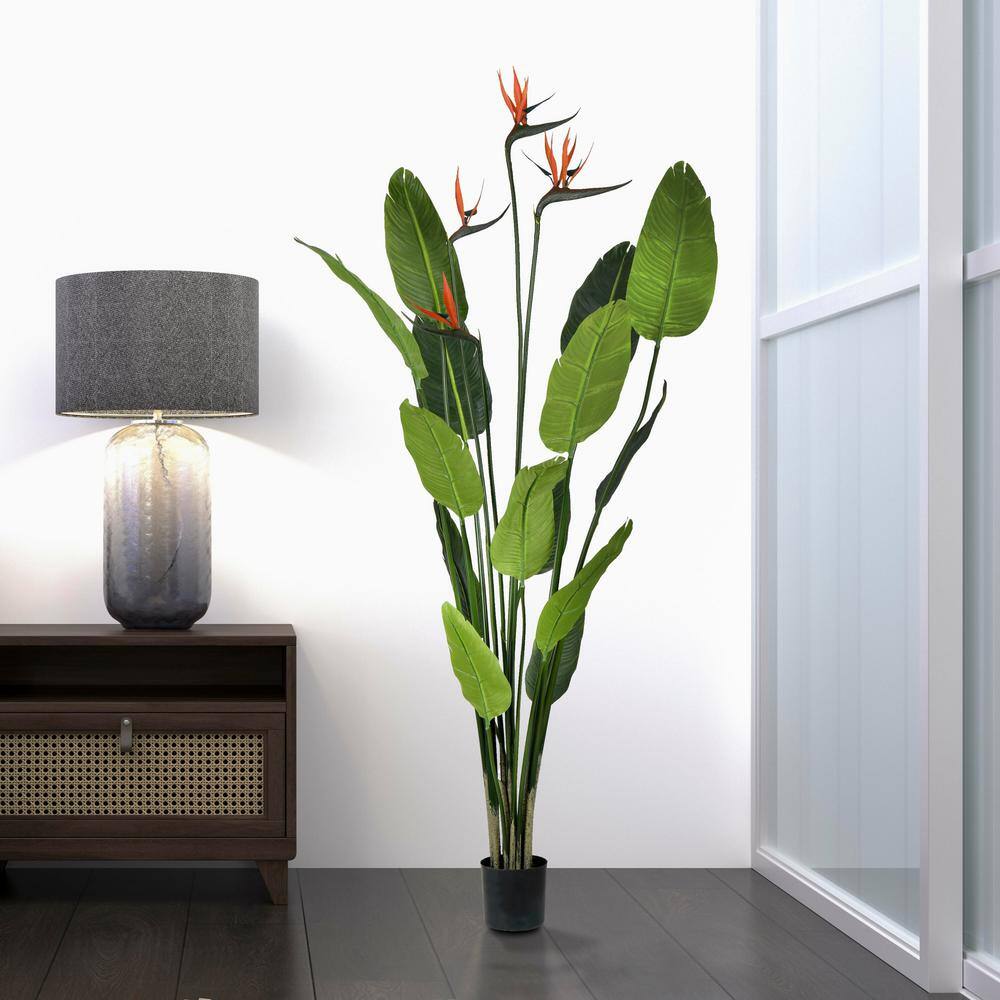 Tiny Green Plastic Bird of Paradise Floor Plant