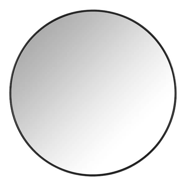 Extra Large Round Black Classic Accent Mirror (35 in. Diameter)