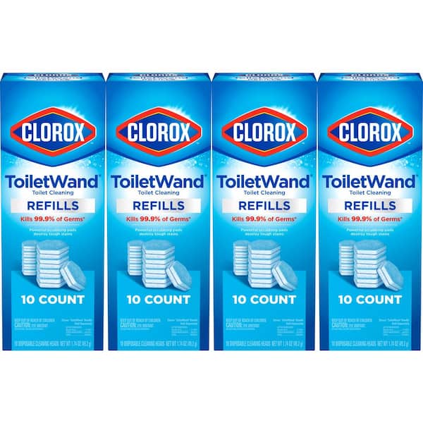 Clorox ToiletWand Disinfecting Refills Toilet Bowl Cleaner Disposable Wand Heads (10-Count) (4-Pack)