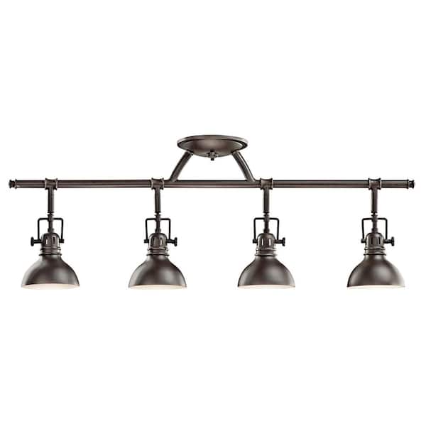 Hatteras Bay 2.6 ft. 4-Light Olde Bronze Halogen Ceiling Mounted Hard Wired Track Lighting Kit