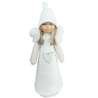 14.5 in. White Snowy Woodlands Girl Angel Christmas Tabletop Figure