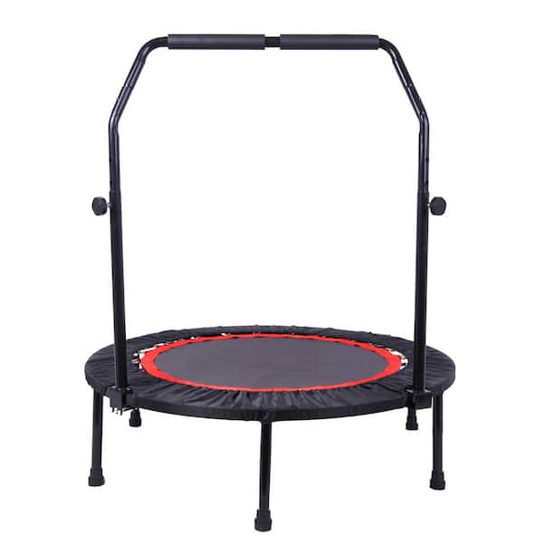 Huluwat 40 in. Mini Exercise Trampoline with Safety Pad Max. Load 300 lbs. Black