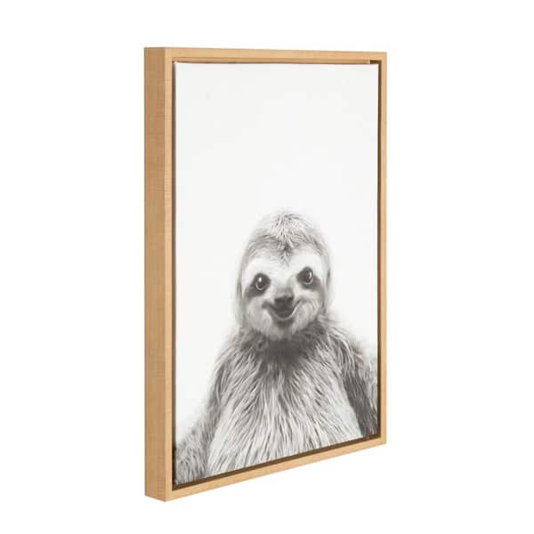 24 in. x 18 in. "Sloth" by Tai Prints Framed Canvas Wall Art