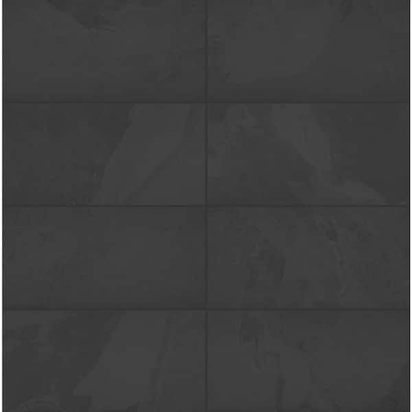 Florida Tile Home Collection Galactic Slate Black 12 in. x 24 in