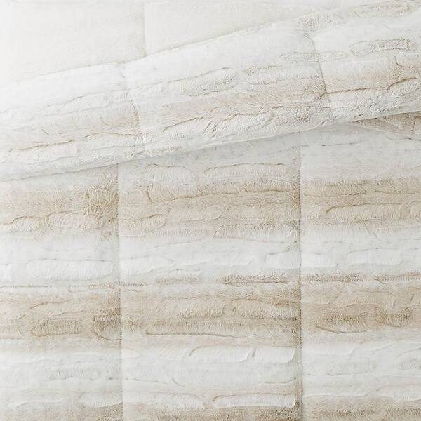 Snow Leopard Faux Fur Comforter Set