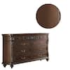 Benjara 17 in. Brown 9 Drawers Dresser with Molded Details and Metal Handle BM232910